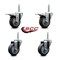 Service Caster 35 Inch Thermoplastic  Rubber Swivel 58 Inch Threaded Stem Caster Set 2 Total Lock Brakes SCC-TSTTL20S3514-TPRB-58212-2-S-2 - alternate 4